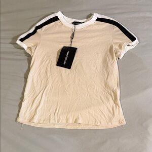 PrettyLittleThing Cream and Black Tee